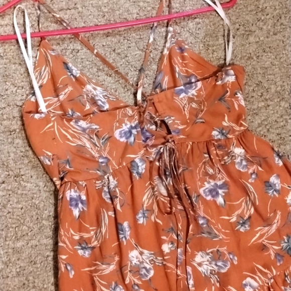 ⭐ Lulu’s Dusty Orange and White Bohemian dress Size Small - Picture 4 of 8